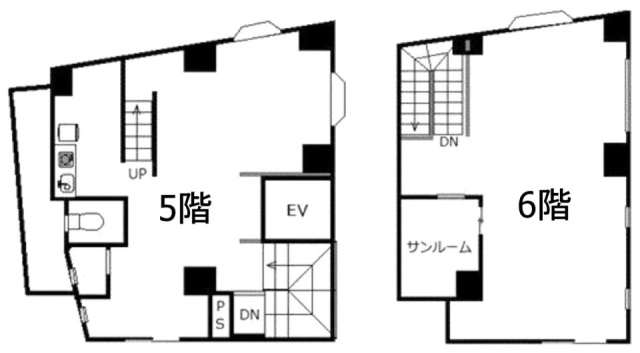 スクエア三軒茶屋5F～6F 間取り図