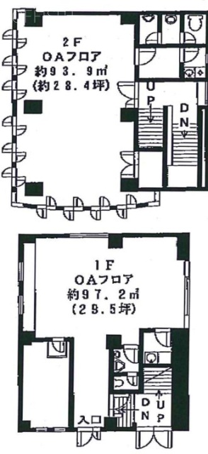 アネックス西新宿ビル1F～2F 間取り図