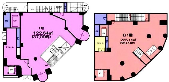 Kannai exB1F～1F 間取り図