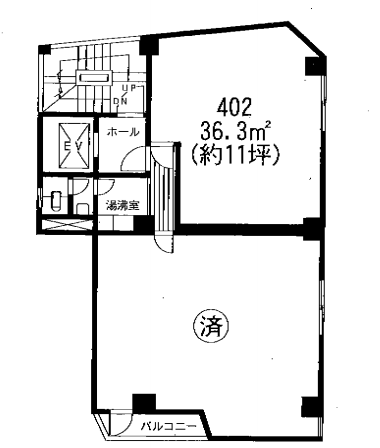 ピア新宿ビル4F 間取り図