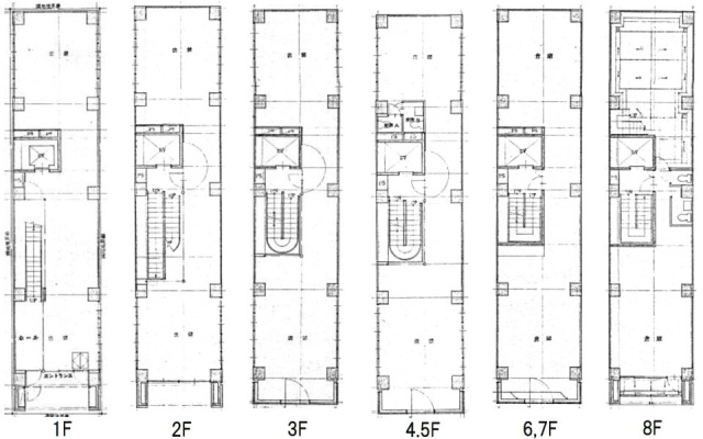 サントミ浅草橋駅前ビル1F~8F 間取り図