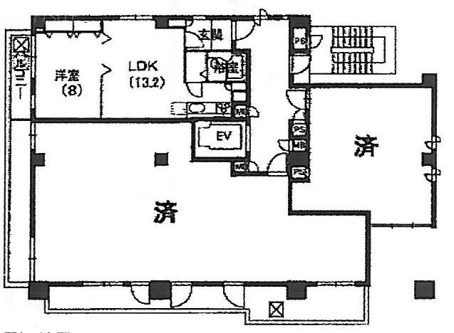 クインズコート新宿601 間取り図