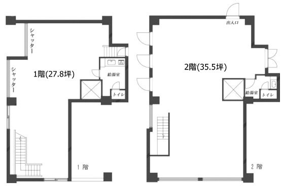 新神田ビル1F～2F 間取り図