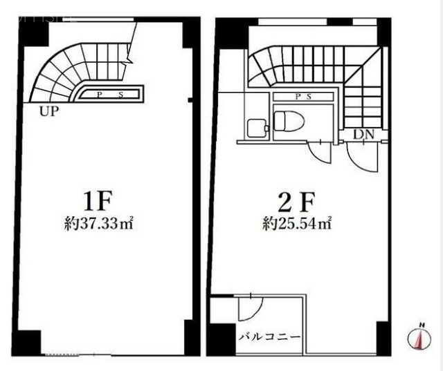 北青山ビル1F～2F 間取り図