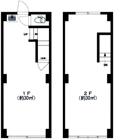 江戸通り浅草橋3丁目貸店舗1F～2F 間取り図