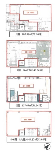 E-Harajuku1F～6F 間取り図