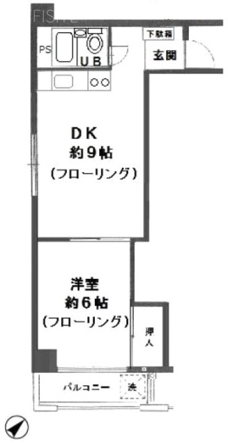 美和プラザ新宿301 間取り図
