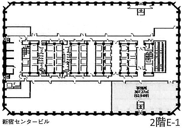 新宿センタービルE-1 間取り図