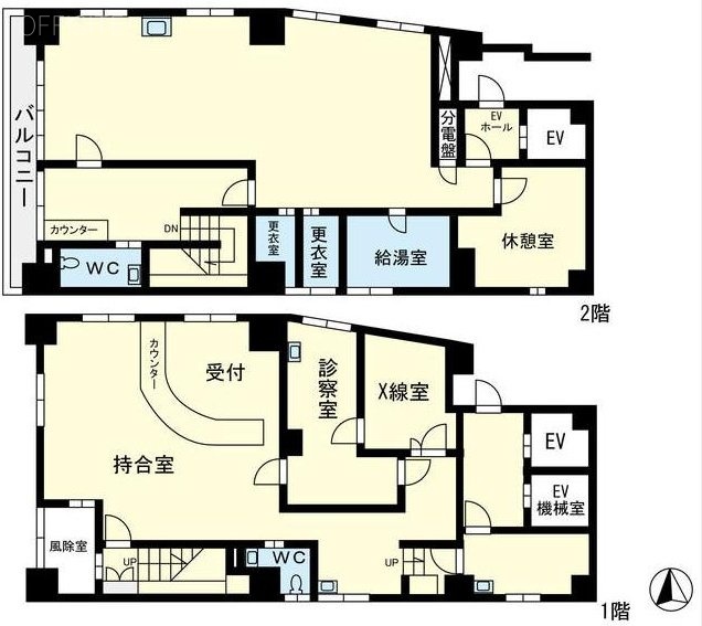 光田ビル1F～2F 間取り図