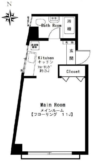 ニューカーサ麻布206 間取り図