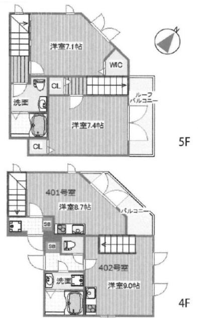 ラピス赤坂Ⅱ402 間取り図