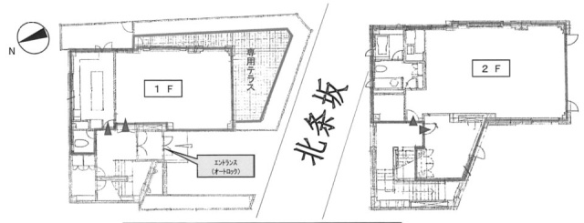 NISHIAZABU3951F〜2F 間取り図