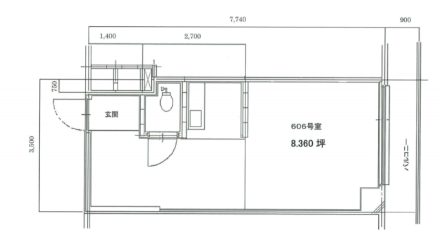 六本木三丁目ビル605 間取り図
