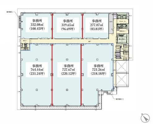 (仮)YBP新棟ラボ7F 間取り図
