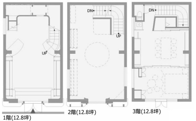 表参道315ビル1F~3F 間取り図