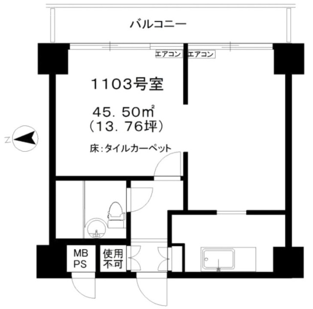 ノア芝大門1103 間取り図