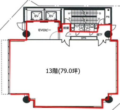 神田錦町安田ビル13F 間取り図