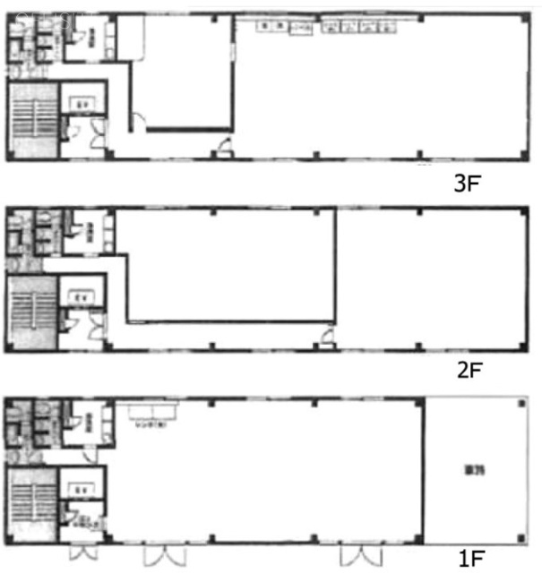 サンライズビル1F~3F 間取り図