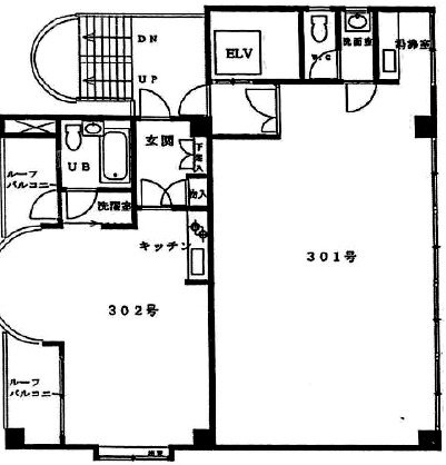 南青山グリーンランドビルⅢ301・302 間取り図