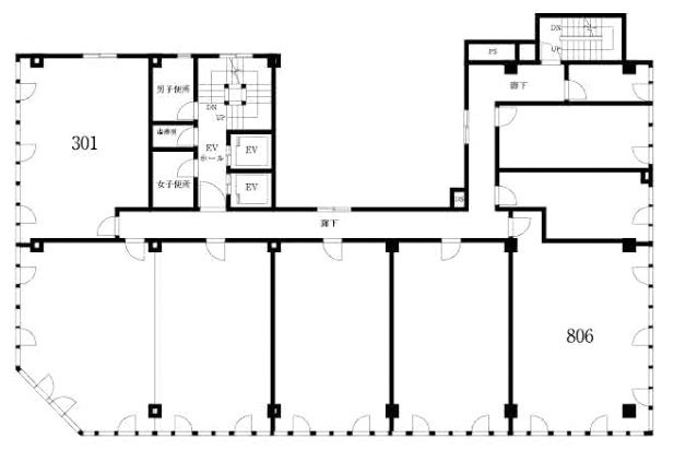 AIC共同ビル人形町806 間取り図