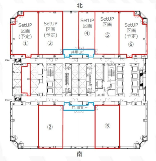 晴海アイランドトリトンスクエアオフィスタワーX棟北6 間取り図