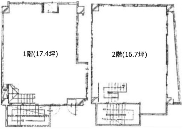 中野区本町店舗1F～2F 間取り図