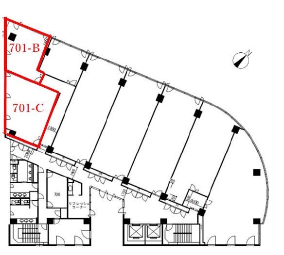 アーバンスクエア土浦ビル701-B 間取り図