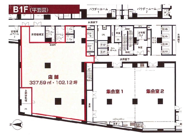 コンシェリア西新宿(TOWER’S WEST)B1F 間取り図