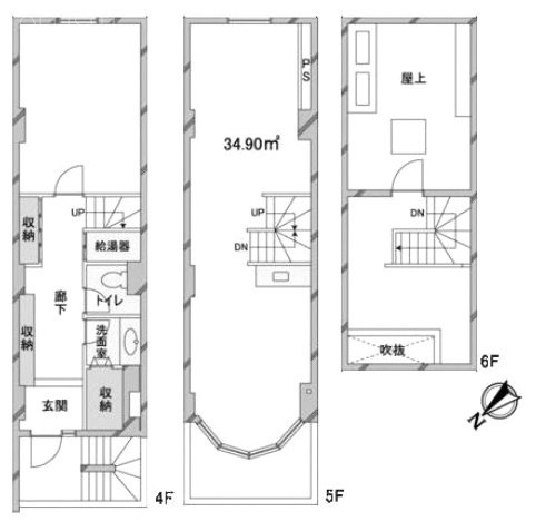 宝鏡堂ビル4F～6F 間取り図
