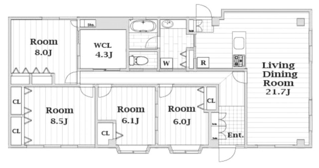 レジデンシアフェリス103 間取り図