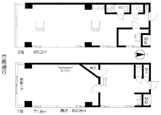 井上ビル1F～2F 間取り図