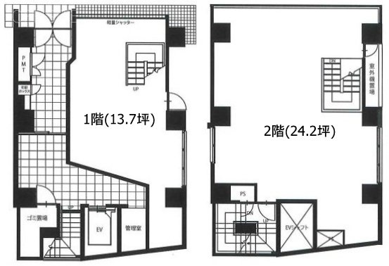 ジェイズタワー1F～2F 間取り図