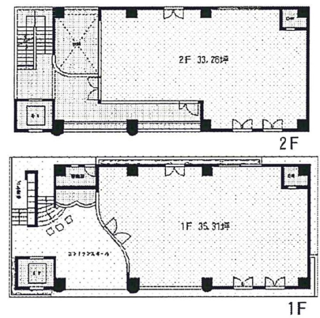 バルビゾン92ビル1F~2F 間取り図