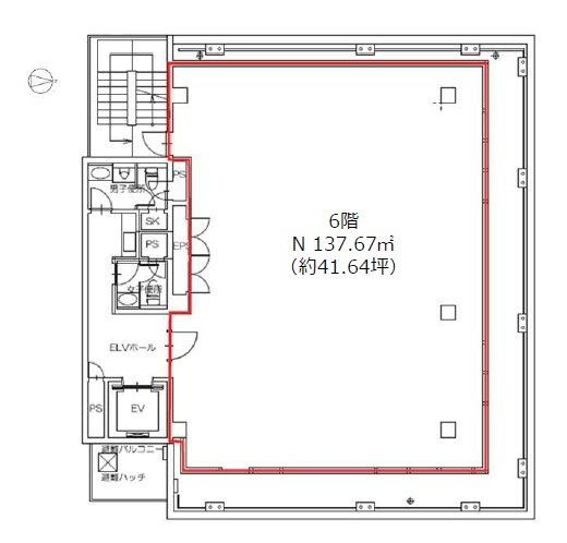 スカイフィールドビル6F 間取り図