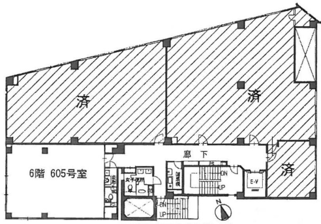 新富ミハマビル605 間取り図