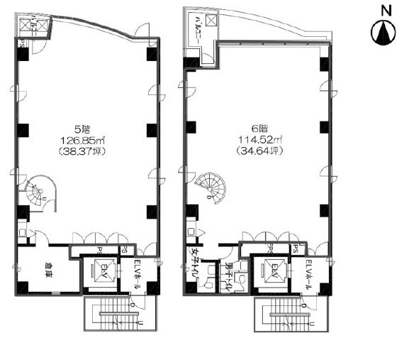 伸和ビル5F～6F 間取り図