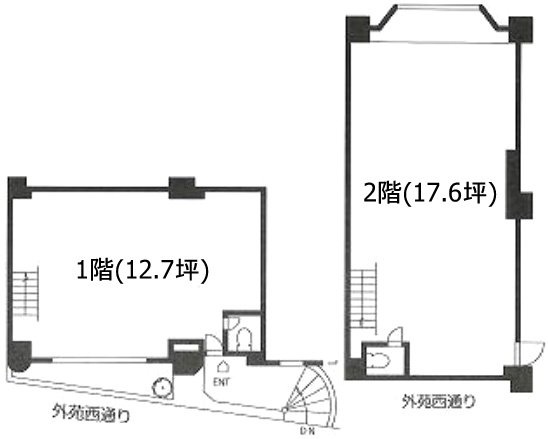 セントラル第二青山半地下 間取り図