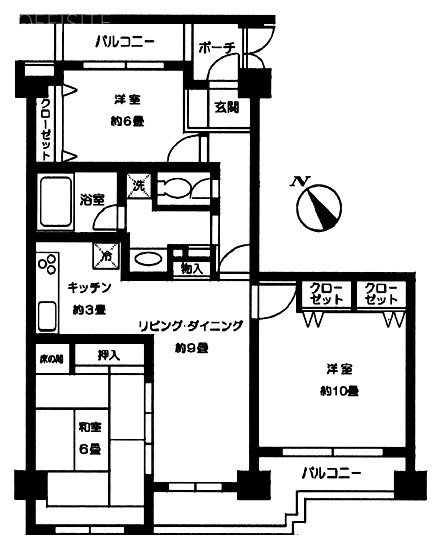 朝日クレオ・パリス湯島ビル103 間取り図