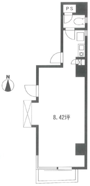三崎町スカイフィールドビル1F 間取り図