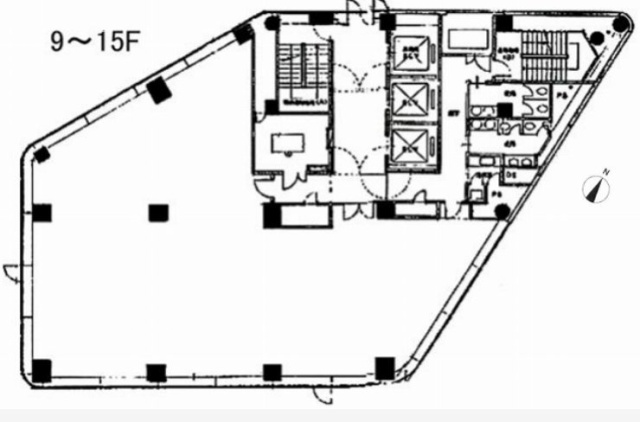 品川センタービル14F 間取り図