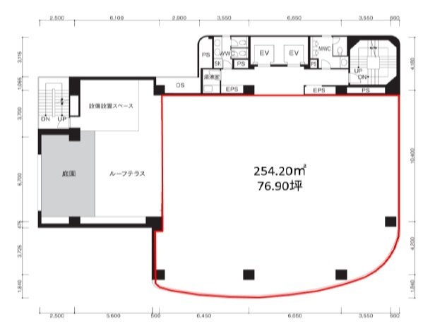 近鉄銀座中央通りビル9F 間取り図