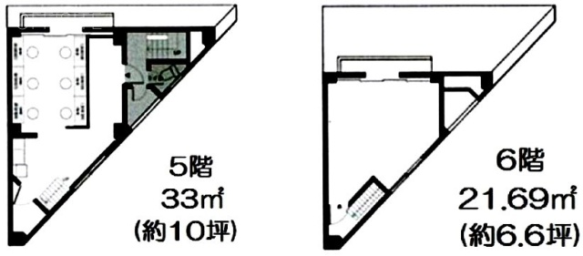 風水神田三崎町ビル5F～6F 間取り図