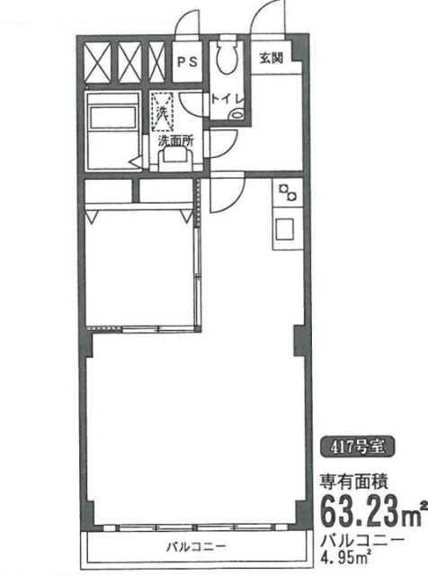 秀和高輪レジデンス417 間取り図