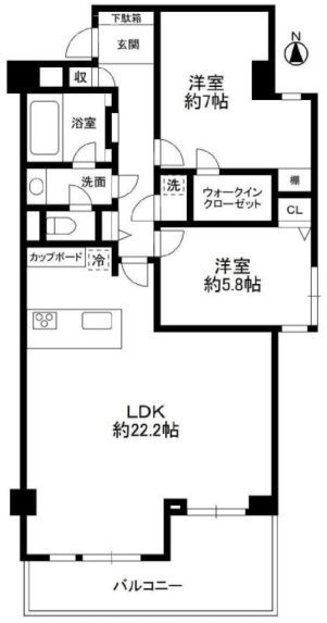 ヴェラハイツ恵比寿410 間取り図