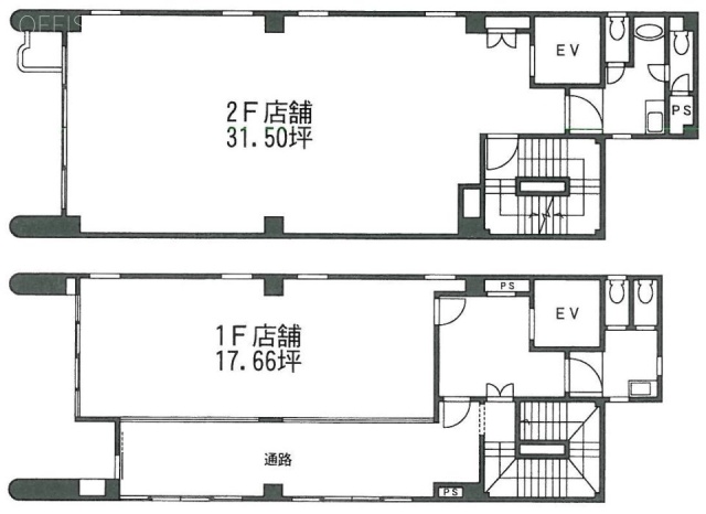 第二久ビル1F～2F 間取り図