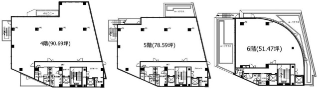 恵比寿KDビル4F～6F 間取り図