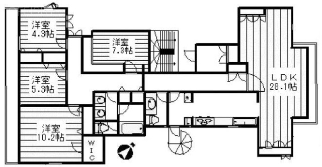 ウォールナットテラスビル2F 間取り図