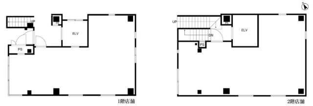 V1Bldg(ブイワンビル)1F~2F 間取り図