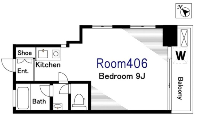 霞町コーポ406 間取り図
