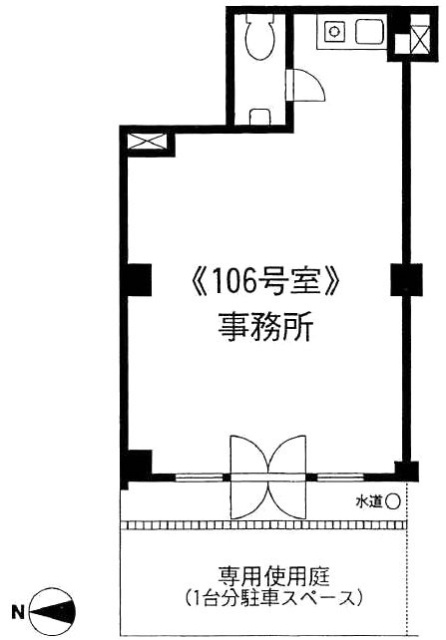 セントラル三田ハイツビル106 間取り図